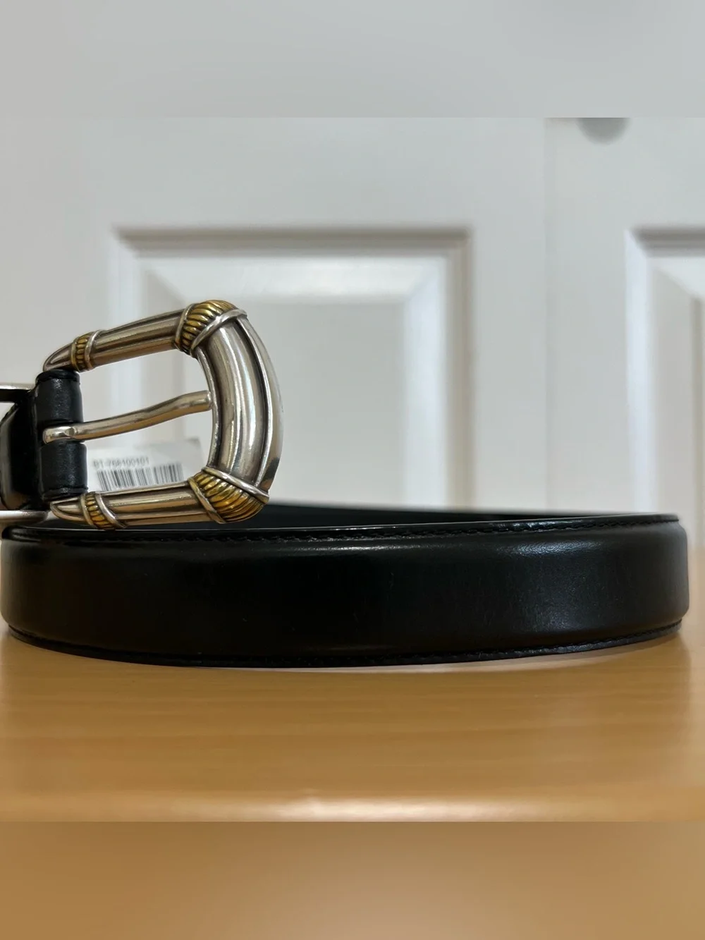 Fossil Women’s Black Leather Belt with Rope Buckle Size Small